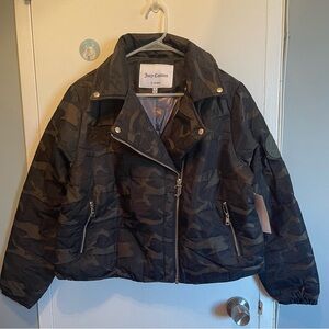 New Juicy Couture Camo Moto Jacket, Size S, Runs Big Fits Size M easy